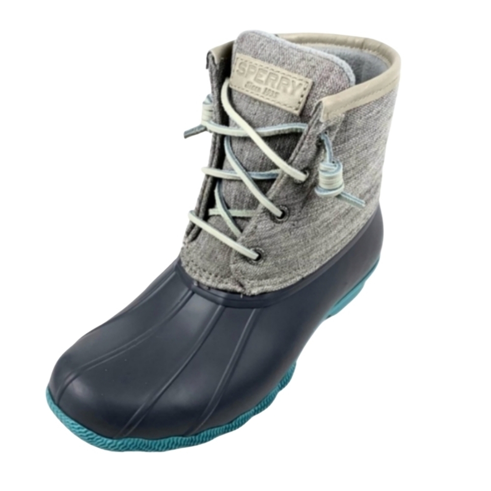 Sperry Women's Gray/ Teal Duck Boots Sz 5